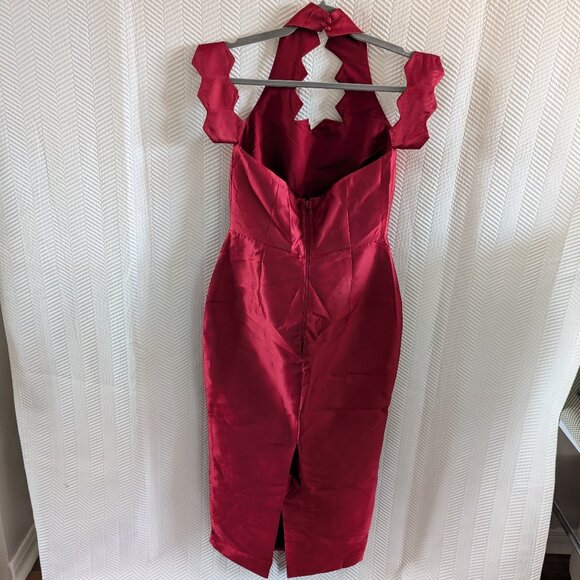 Imad Eduso Ife Silk Midi Dress Size 4 Wedding Guest Cocktail Party - Picture 6 of 11